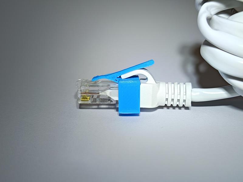 Ethernet LAN RJ45 cable plug locking clip repair