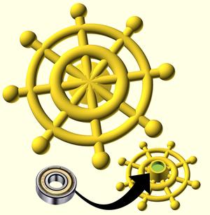 Ship's wheel on bearing (parametric)