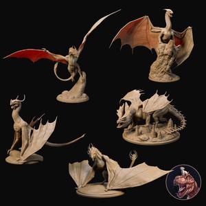 Dragons and Wyverns set pre-supported dragons set