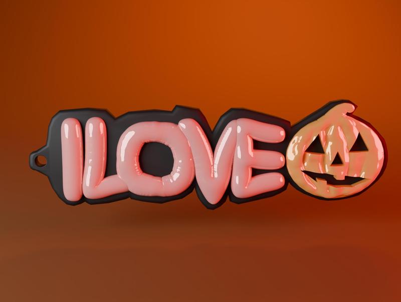 I LOVE HALLOWEEN - Keychain