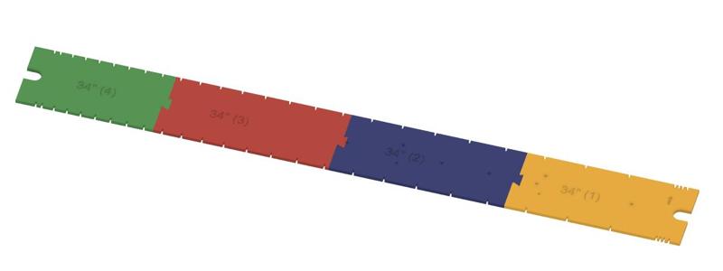34.0 " FRET BOARD SLOTTING TEMPLATE