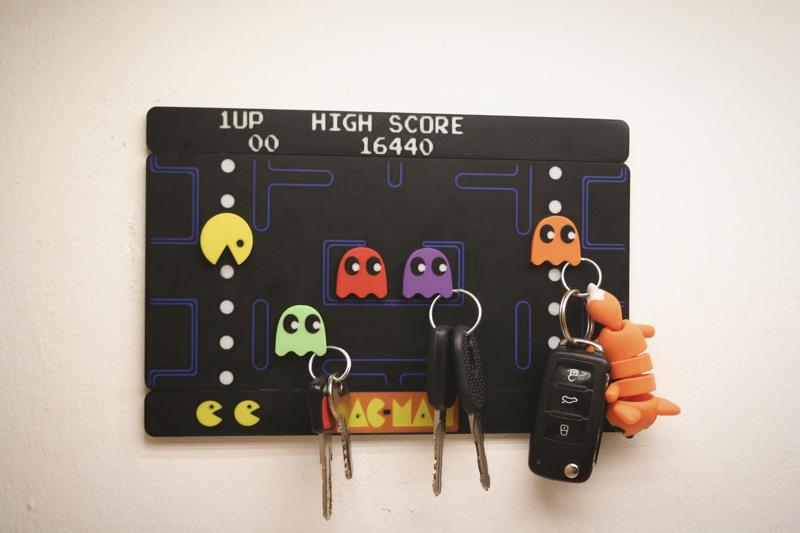 Pacman Keychain Holder for Wall