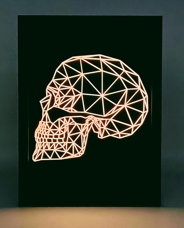 Geometric Glow-in-the-Dark Skull -Part 2- Halloween Decor!