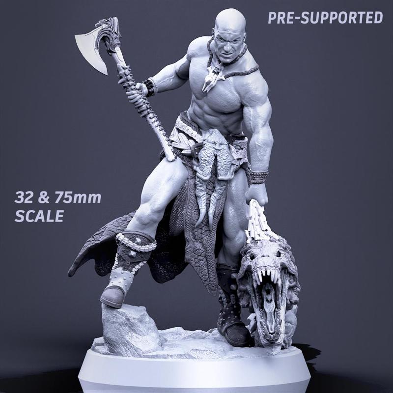 Boneflesh Warrior & Head (PRE-SUPPORTED 32mm&75mm)