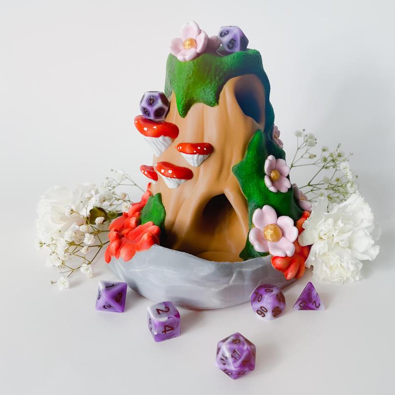 Wood Stump Dice Tower