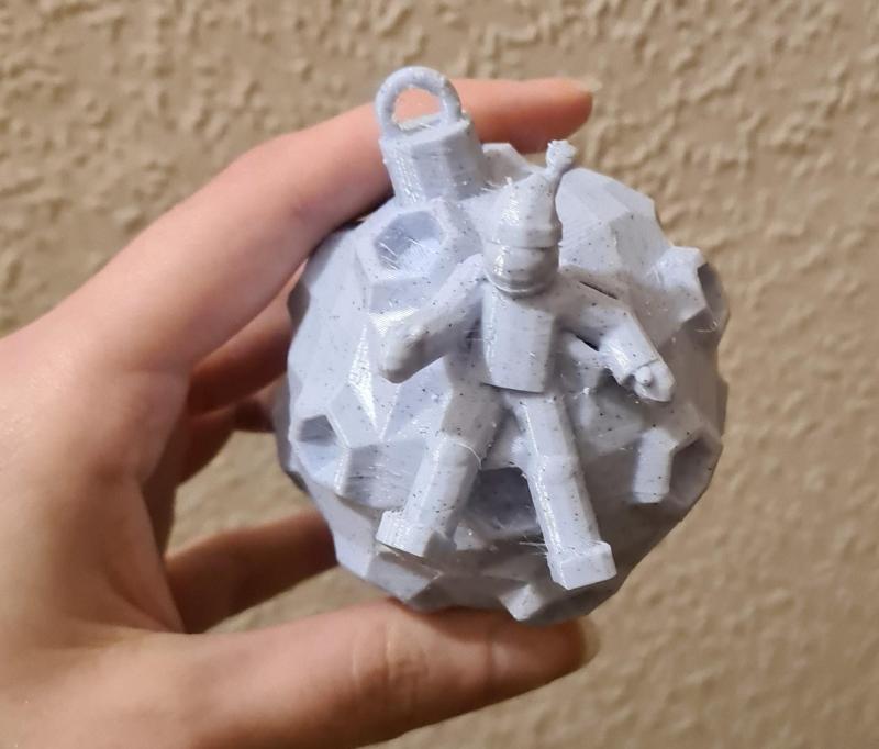 Low Poly Astronaut on the Moon Christmas Ornamen