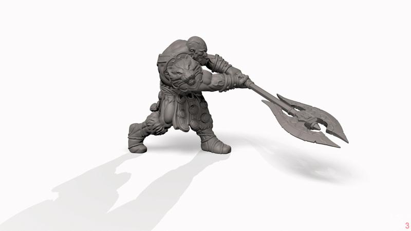 Goliath Barbarian 2-Handed Weapon -  - Professionally pre-supported!
