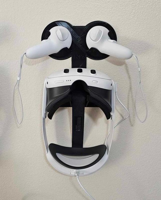 Meta Quest 3 / 3S (tested) Wall Mount (Works with Elite Strap Battery too)