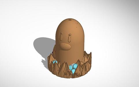 diglett withe eye holes and gem pokeball base