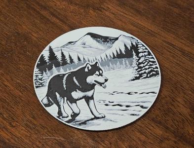 Winter Husky Coaster