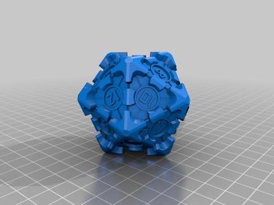companion cube d20 (inspired by portal 2)