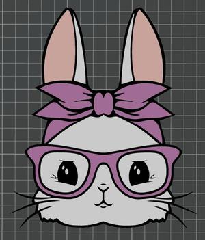 Bunny with glasses - AMS READY