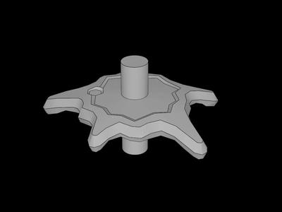 Lego Compatible (35032f.dat) Power Burst Shield  3 x  2.5 with Bar at Both Ends   