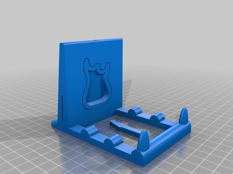 Guitar sheet music tablet stand with pick and powerbank holder 