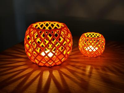 Pumpkin Shaped Spiral Tea Light Holder
