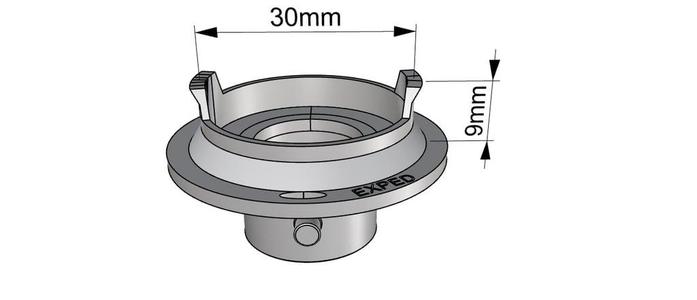 Deflation adapter with 'feet' for big valve as used in Exped MegaMat and Deepsleep mats