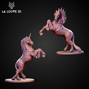 Unicorn and Nightmare horse