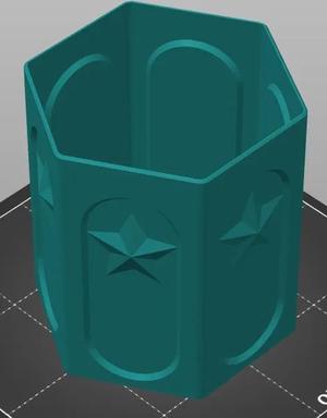 hex trash can with stars   