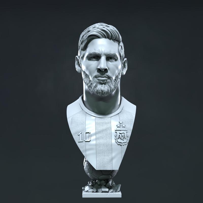 Lionel Messi 3D bust for printing