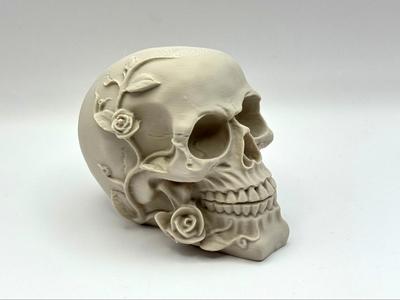 Death Blooms – Ornamental Skull with Roses