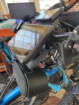 Android Auto Mount for 7" head unit on ebike with Tribit speaker