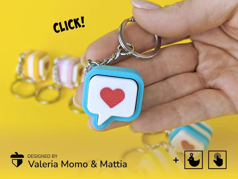 Love Message, Clicker Keychain Toy, San Valentine