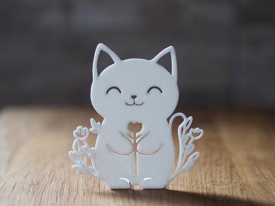 Cat with flowers