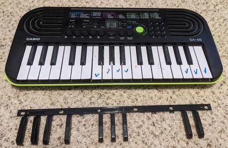 Casio SA-46 Sharp/Flat Black Replacement Keys - for smaller printers