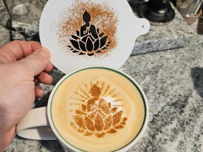 Perfect Buddha Lotus Latte Art Stencil