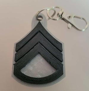 E6 Rank SSG Staff Sergeant keychain