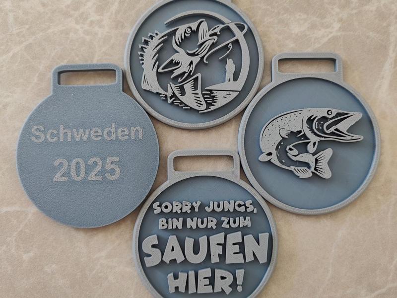 Customizable Fishing Trip Medals