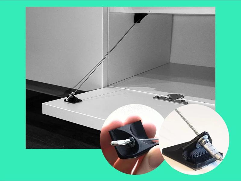 Door/Cabinet Attachment Point (cabinet repair with brake cable)   