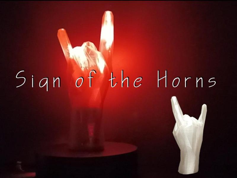 Sign of the Horns (Low Poly, hollow)