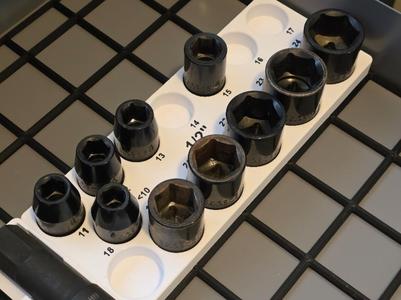 Gridfinity 1/2" impact socket tray