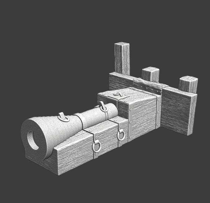 Wargaming prop - Medieval ground bombard
