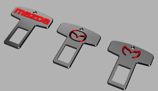 Three Seat belt buckle keychain models MAZDA branded