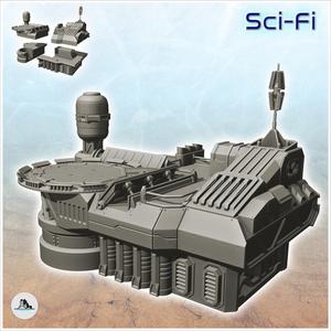 Reinforced command base with landing platform (7) - Future Sci-Fi SF Infinity Terrain Tabletop Scifi