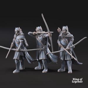 3x Grey Castle Guard with Long Bows | Grey Castle | Fantasy