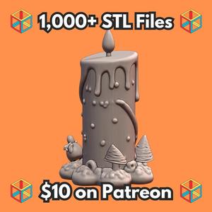 Holiday Decor Dripping Candle with Festive Base for Christmas Display MineeForm FDM 3D Print STL File