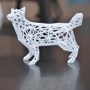 Low poly wireframe husky