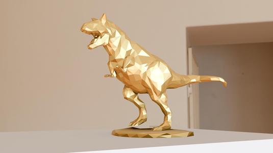 Carnotaurus dinosaur standing roaring low poly stl