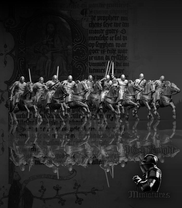 13th century - Mounted Teutonic Sergeants - x 10