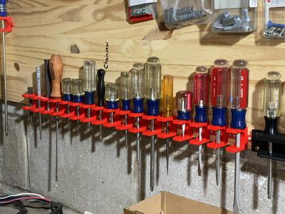 Very simple wall mounted screwdriver holder