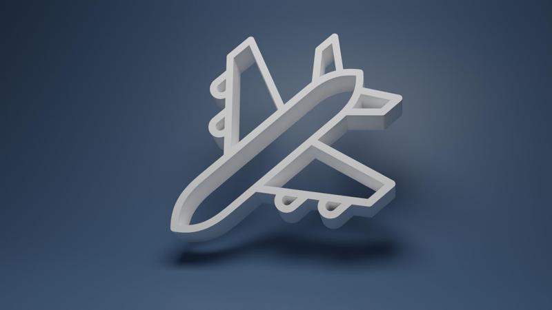 3D Airplane Line Art