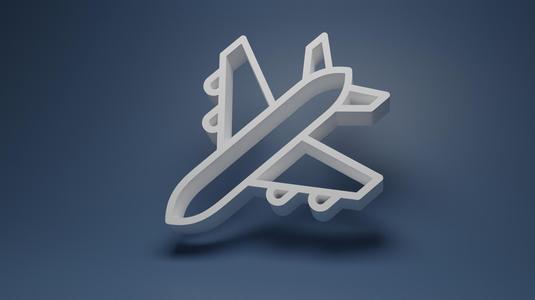 3D Airplane Line Art