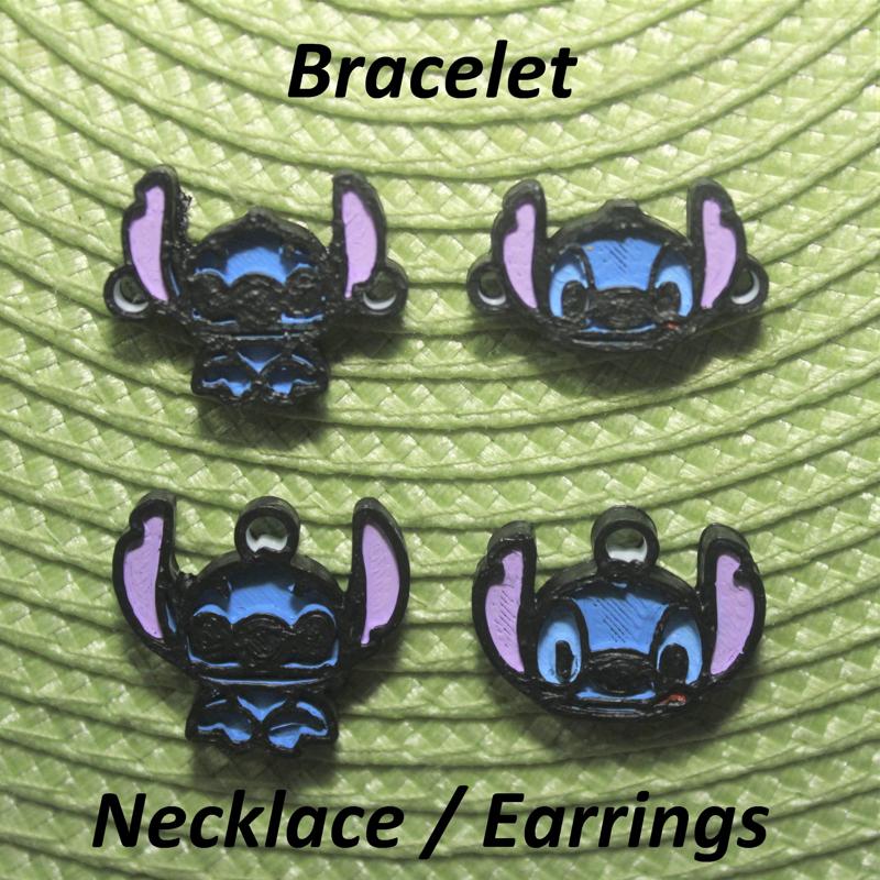 4 Disney Stitch Necklaces, Bracelets, Earrings, Jewelry