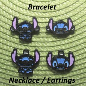4 Disney Stitch Necklaces, Bracelets, Earrings, Jewelry