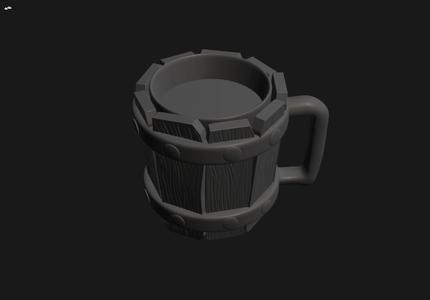 Wooden beer mug