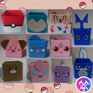 Set 11 Square Pots Pokemon