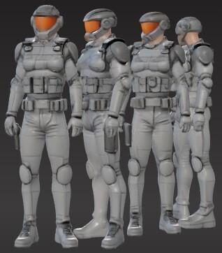 Futuristic Modern Soldier 3D Model